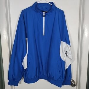 Holloway Men's XL Blue White Windbreaker 1/4 Zip Pullover Jacket Lightweight